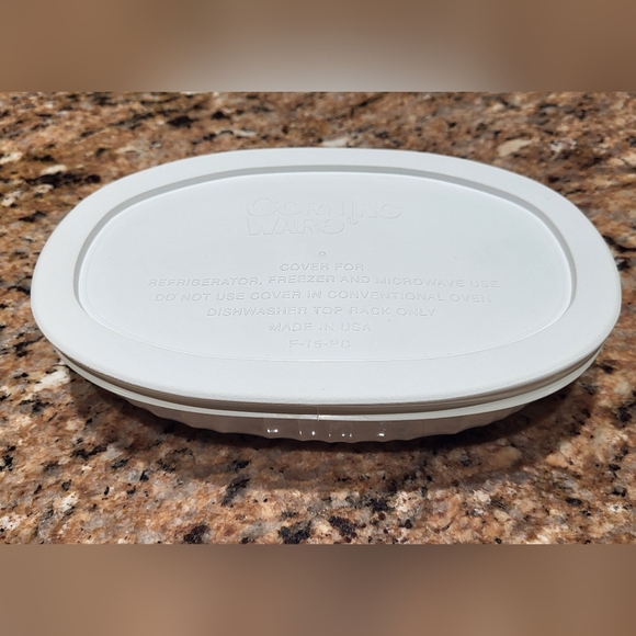 Corning Ware French White Stoneware Oval With Plastic Lid 15 Oz 444mL - Picture 4 of 16